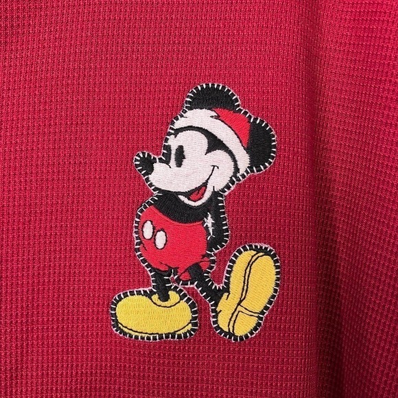 Vtg Disney Store The House Of Mickey Mouse Christmas Holiday Henley Shirt Mens L - Picture 3 of 16